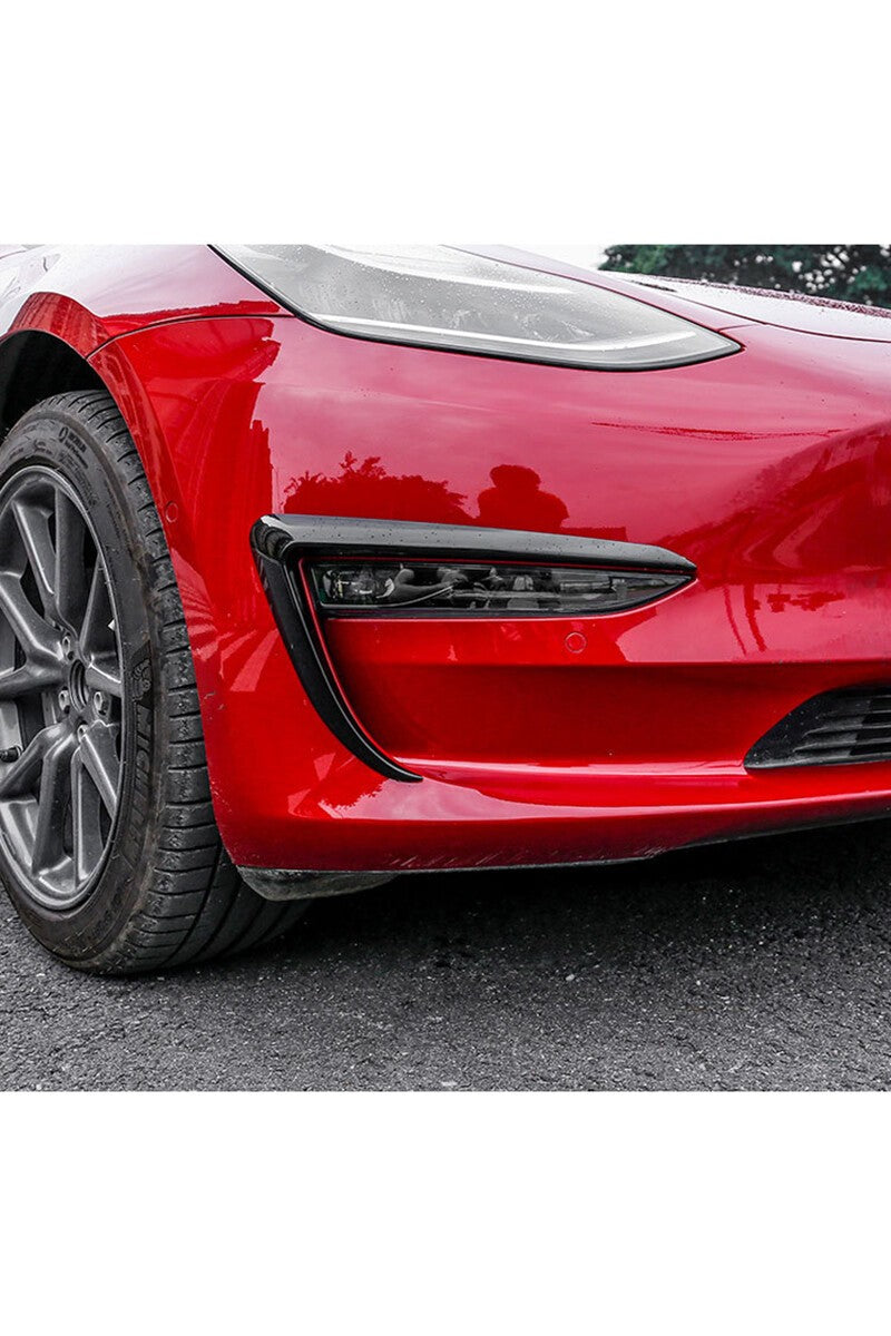 Tesla Model 3 Front Fog Light Trim Cover Fog Lamp Frame Blade Eyebrow Spoiler