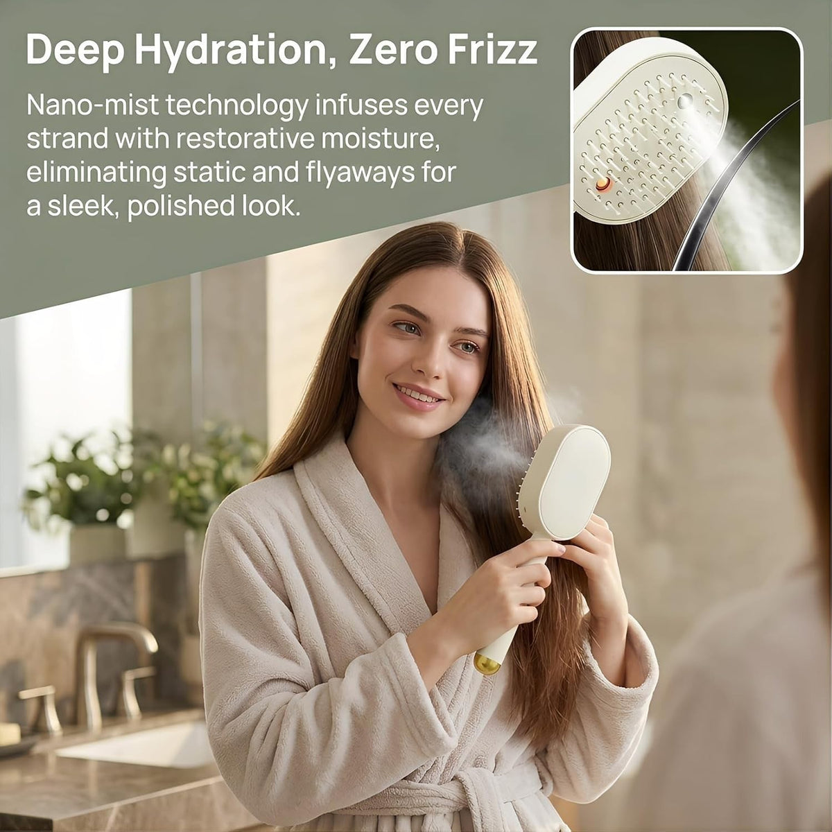 Electric Spray Air Cushion Massage Comb,Self-Cleaning Anti-Tangle Electric Brush