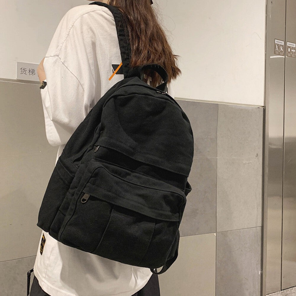 Boys Girls Retro Backpack Rucksack School College Travel Laptop Canvas Bag UK