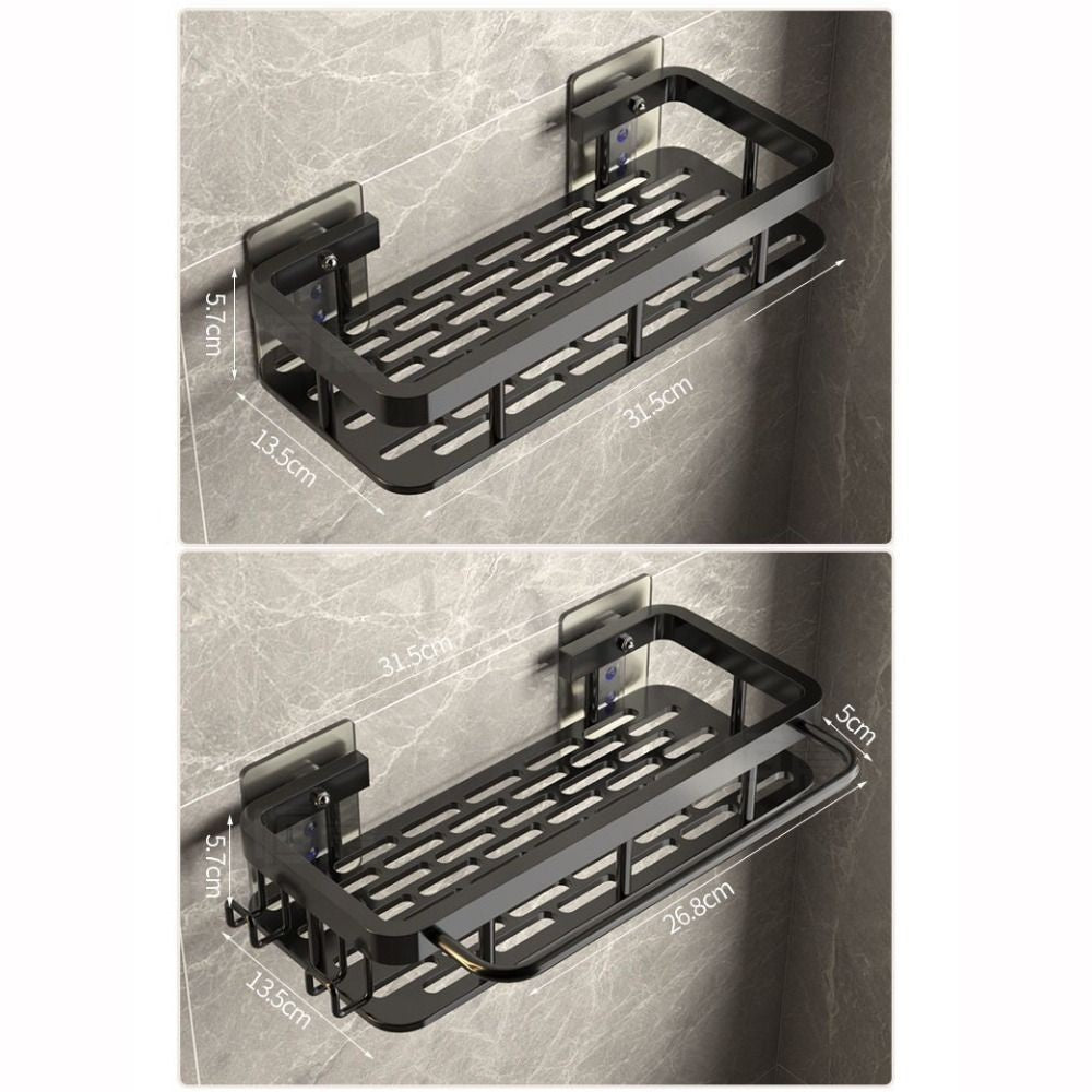 Aluminum Bathroom Storage Shelves Wall Mount Shower Shelf Storage Rack  Kitchen