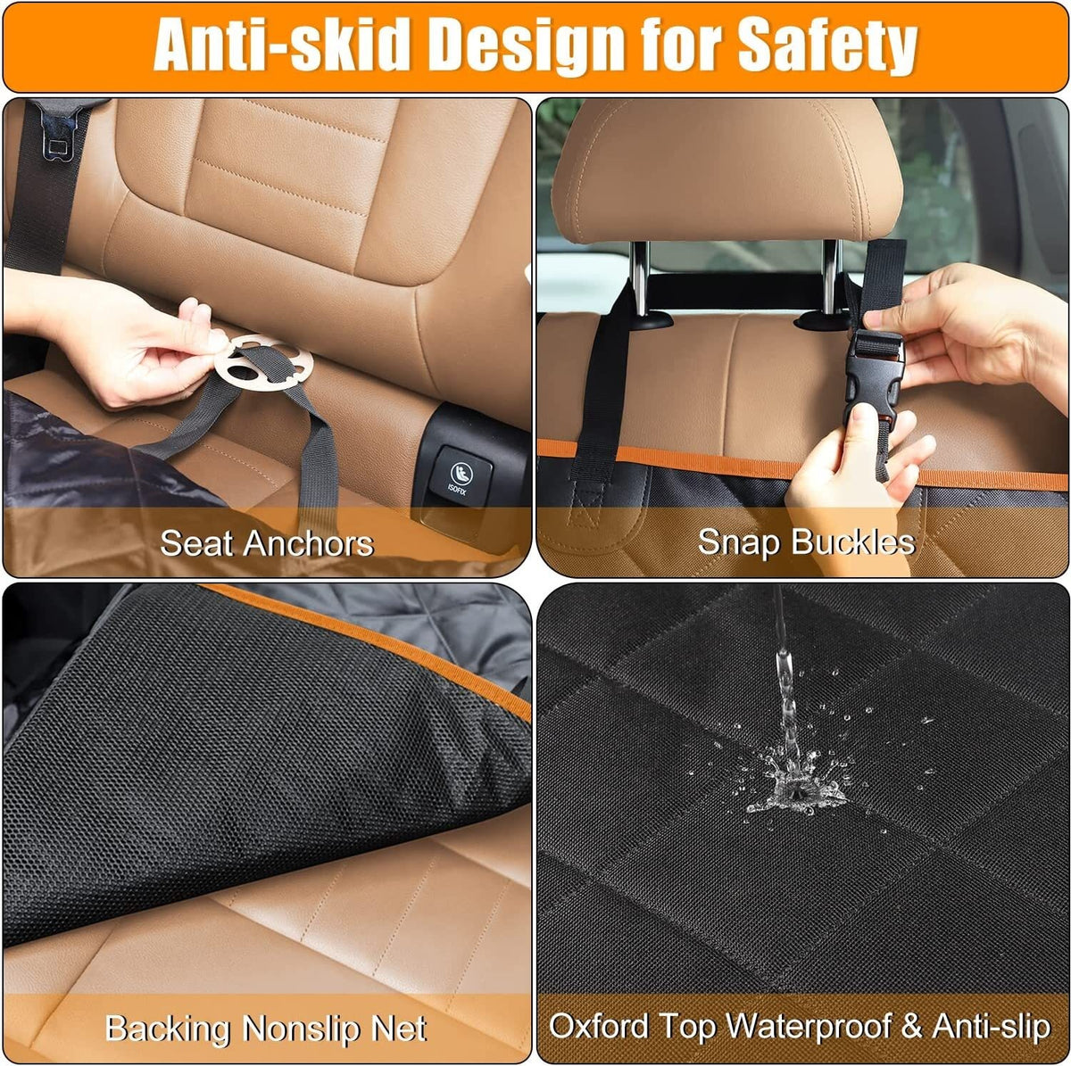 Pet Car Seat Cover Dog Safety Protector Mat Rear Back Seat Hammock Cushion UK
