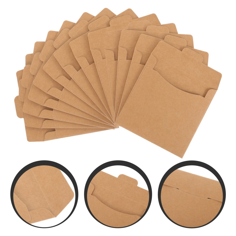 50 Pcs CD DVD Sleeves Brown Kraft Paper DVD Envelopes,Cardboard Envelopes.*