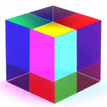 50mm Cmy Mixing Colour Cube Prism Glass Rubik's Cube Pyramid Home Decor Toys New