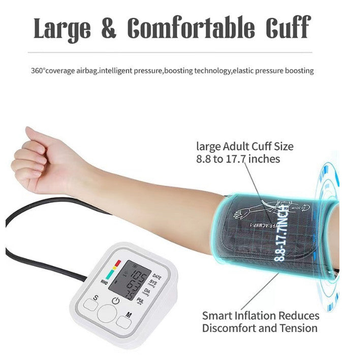 Automatic Digital Blood Pressure Monitor Upper Arm LCD BP Machine Heart Rate uk