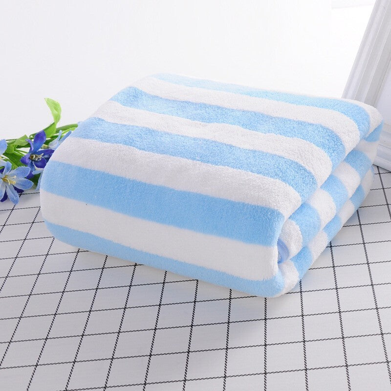 Small/Large Beach Towels Soft Absorbent Striped Towels Home Bath Towel