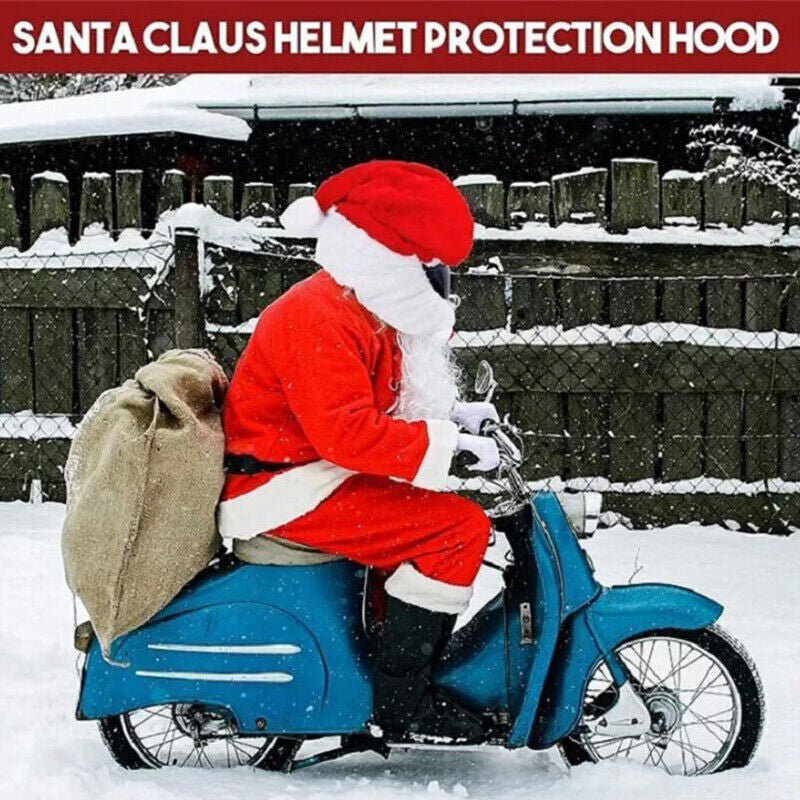 Motorcycle Santa Helmet Cover DIY Christmas Motorbike Helmet Funny Claus Decor