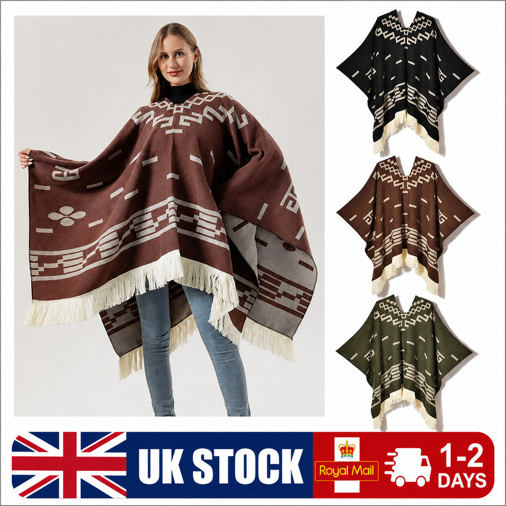Men Clint Eastwood Western Cowboy Poncho Serape replica handmade of faux-alpaca