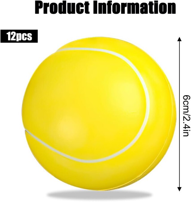 12X Soft Sponge Foam Balls 60mm High Bounce Tennis Balls for Kids Indoor Outdoor