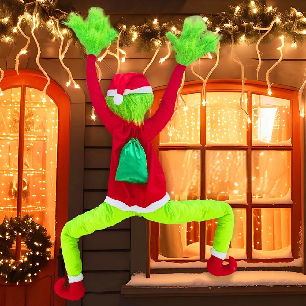 Christmas Grinchs Decor Bendable Arms & Legs, for Home Tree Wall Outdoor Decor