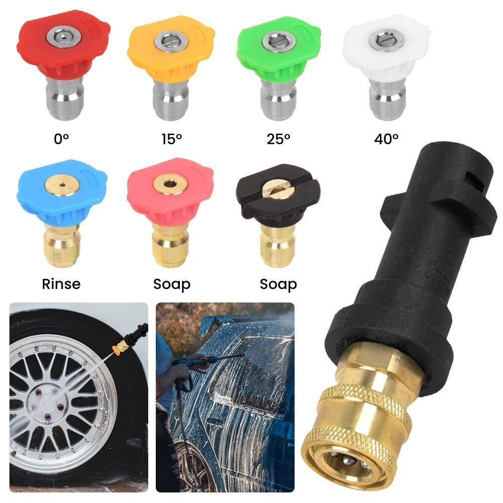 7 Nozzles Adapter Pressure Washer Spray Lance Wand Fit Karcher K2 K3 K4 K5 K6 K7