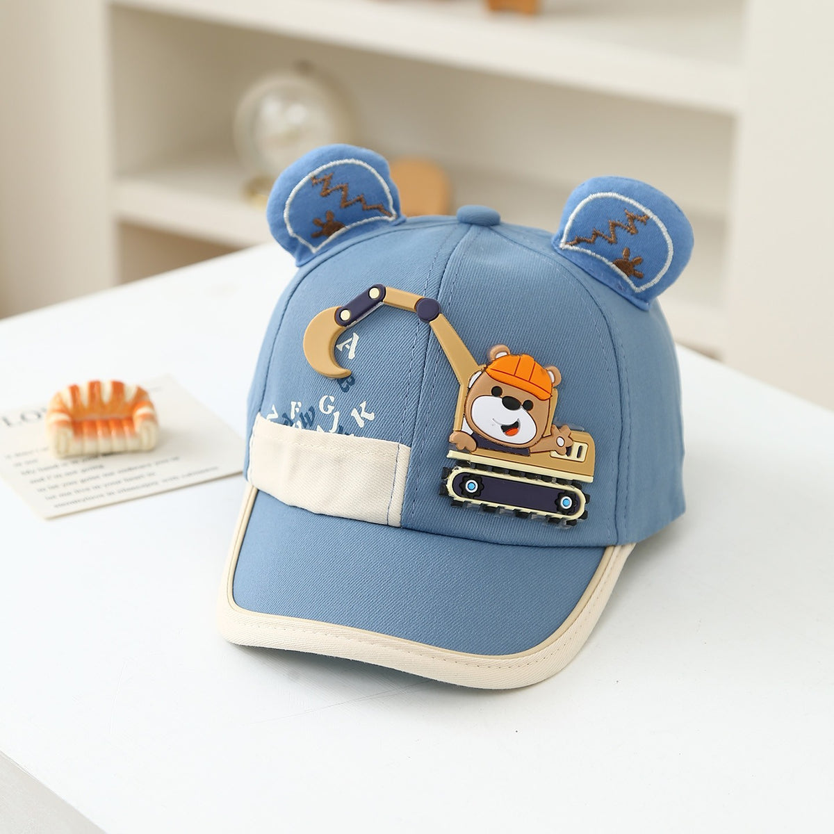 Summer 1-3-year-old Boys And Girls Sun Hats - Bear Driving An Excavator,...