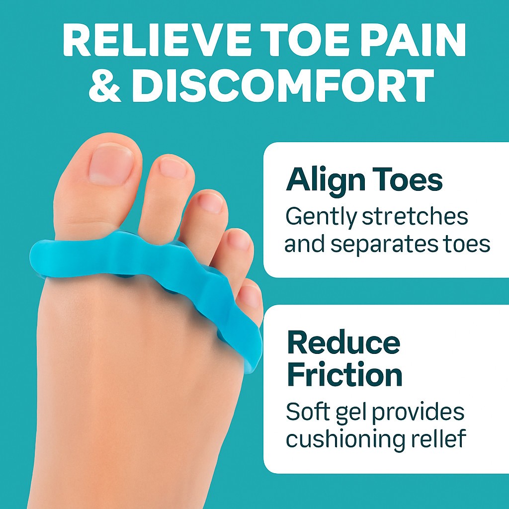 Bunion Corrector Toe Separator Pair - Hammer Toe Straightener Splint Foot Relief