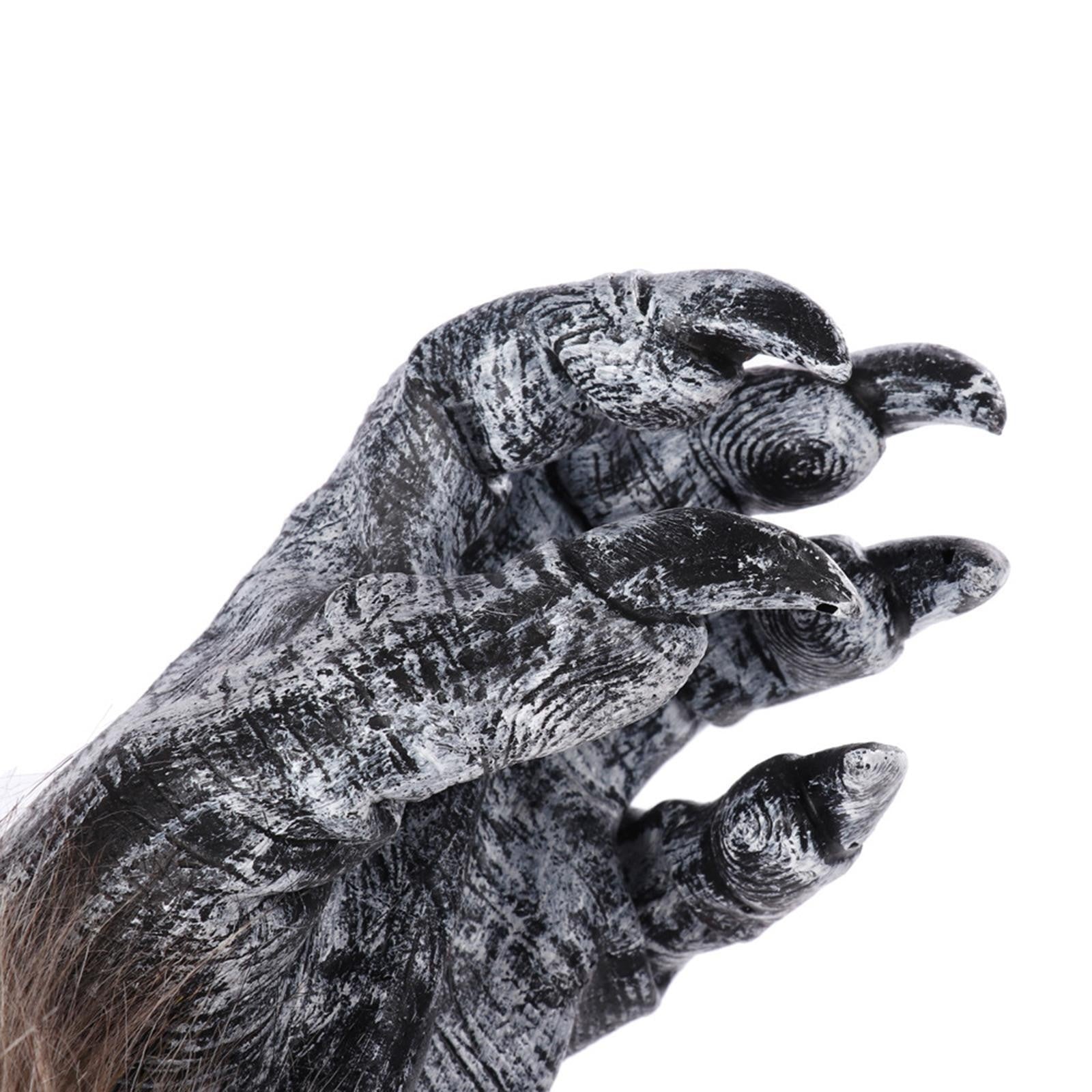 Creepy Halloween Wolf Gloves Werewolf Costume Gift Monster Hands Paws Claw