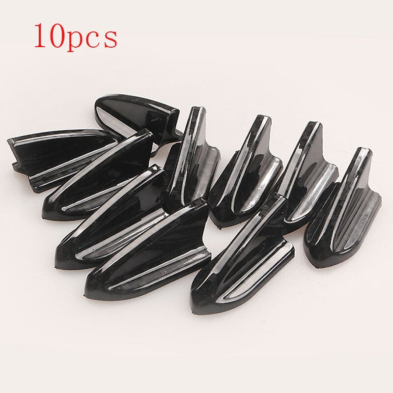 10Pcs Bumper Universal Vortex Generator Shark Fin Diffuser Car Roof Spoiler Wing