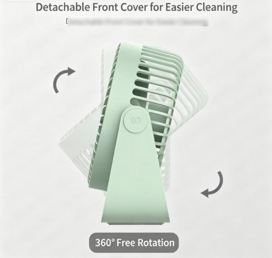 Oscillating Mini Desk Fan 3 Speed Adjustable Quiet USB Plug-in