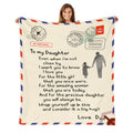 Letter Fleece Blanket To My Daughter Dad Mom Plush Personalized Christmas Gifts