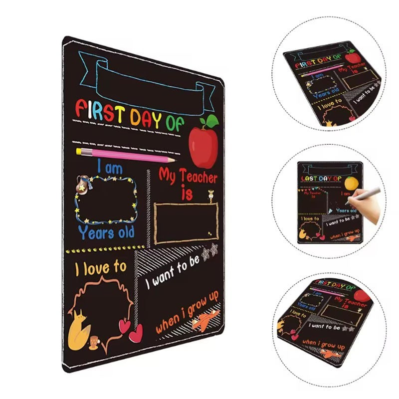 First Day of School Chalkboard, Last Day of School Sign Double-Sided Blackboard