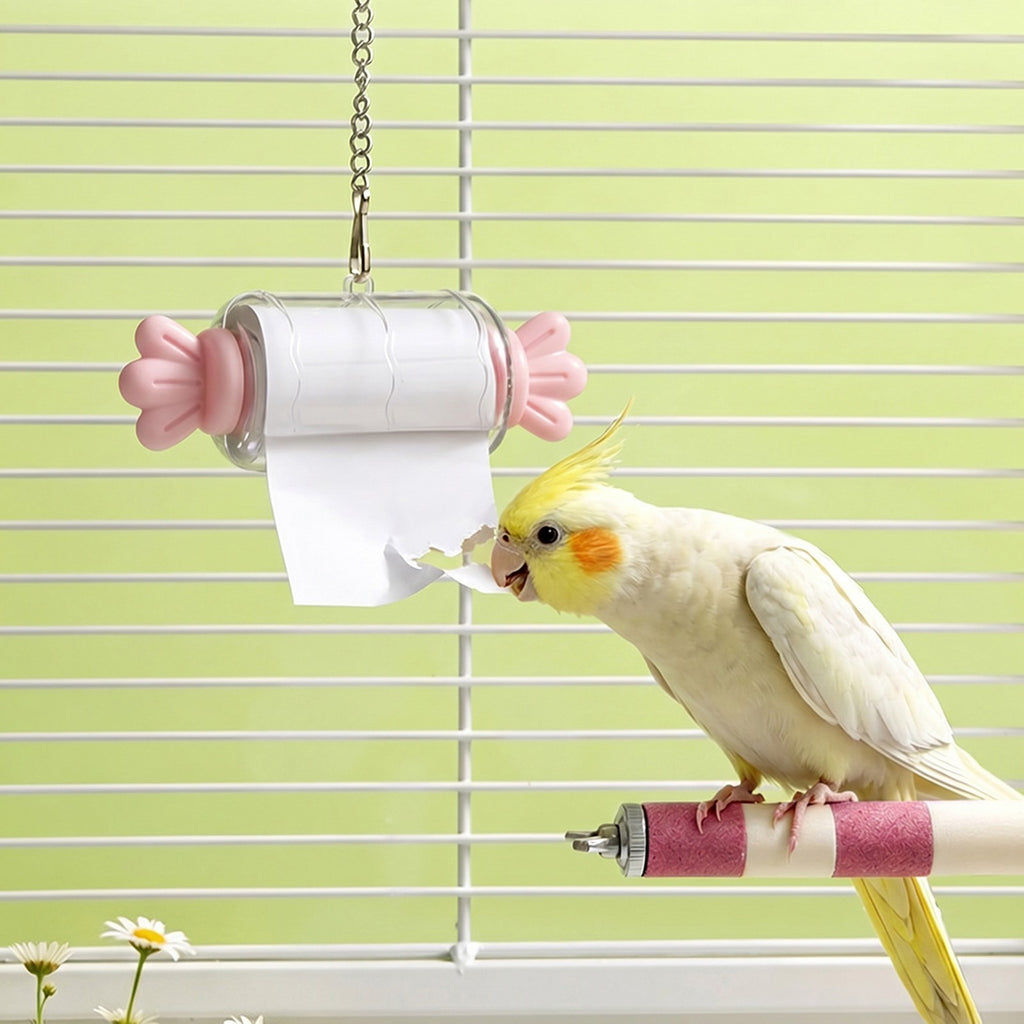 Bird Shredding Toys for Parrots,Interactive Rolling Paper Play Accessory