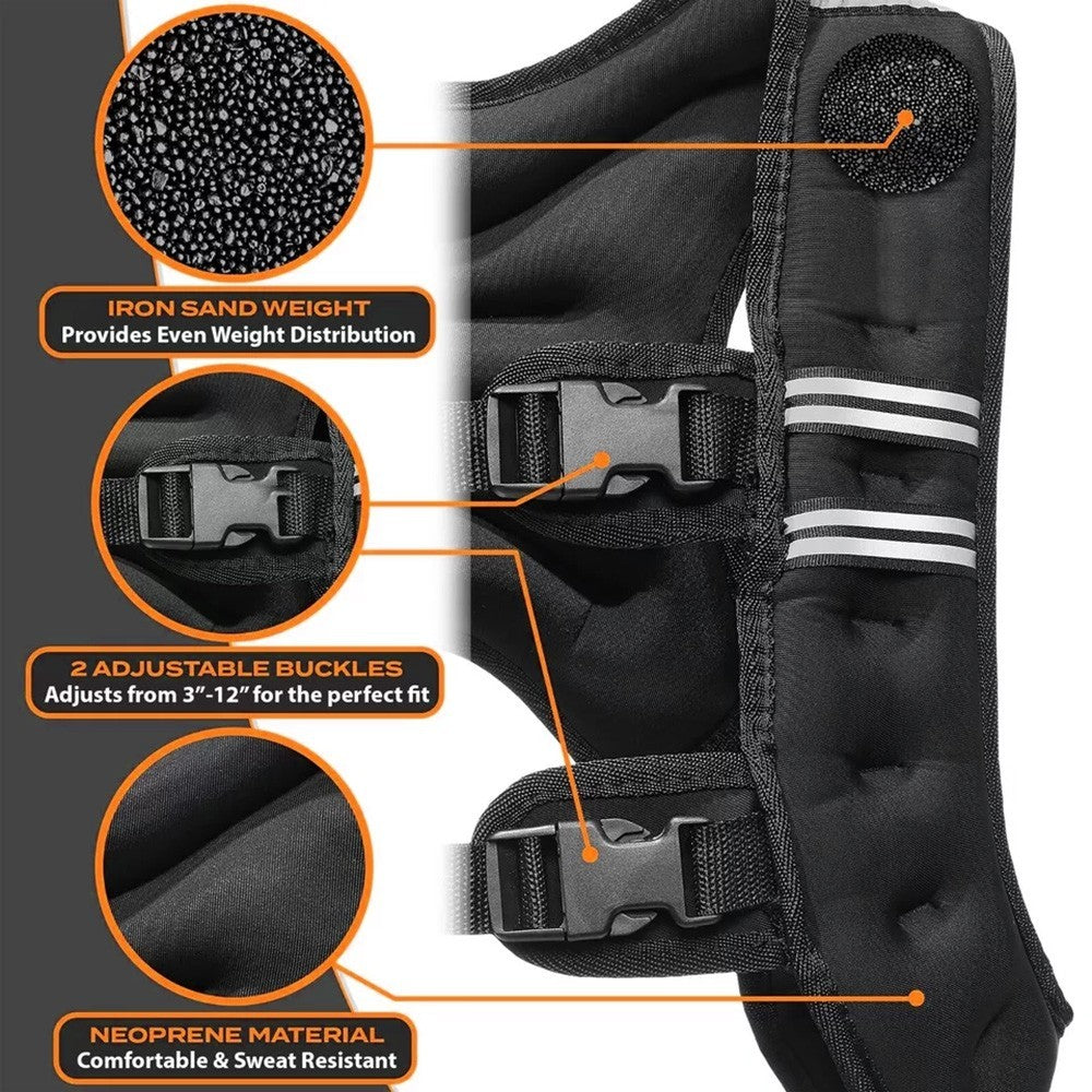 10KG Weighted Vest Gym Exercise Fitness Strength Sport Training Running Diet Los