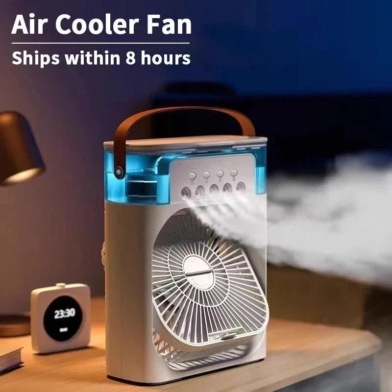3-in-1 Portable Air Cooler Fan Humidifier LED NightLight Mini AC USB Home Office
