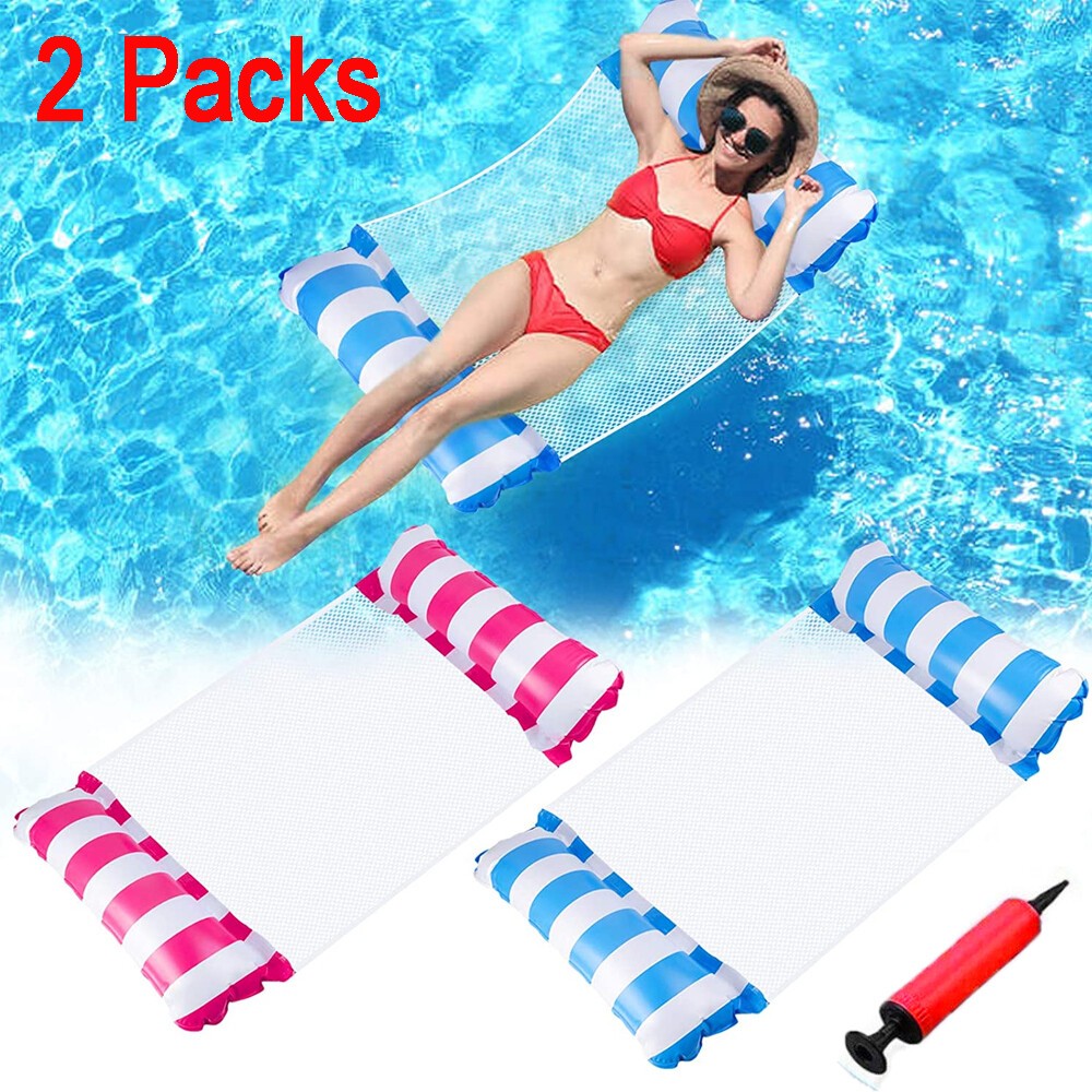 2X Inflatable Portable Floating Water Hammock Float Pool Bed Swimming Chair Toy