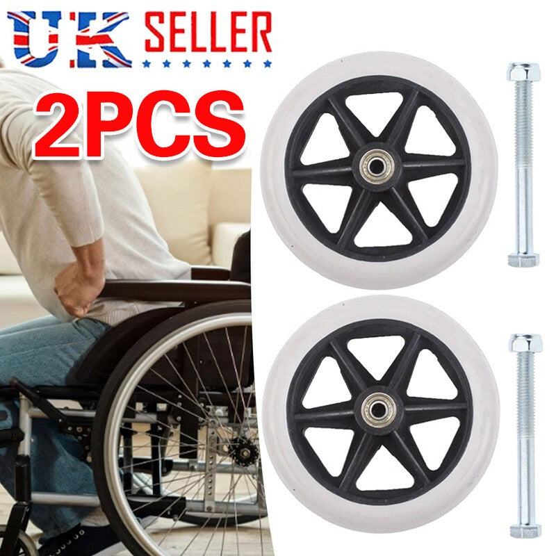 17CM Heavy Duty Wheelchair Replacement-Front Wheel Solid Tire Wheel 2PCS UK