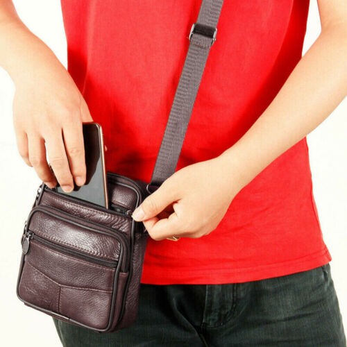 Vintage Men's Genuine Cow Leather Messenger Bag Shoulder Bag Handbag