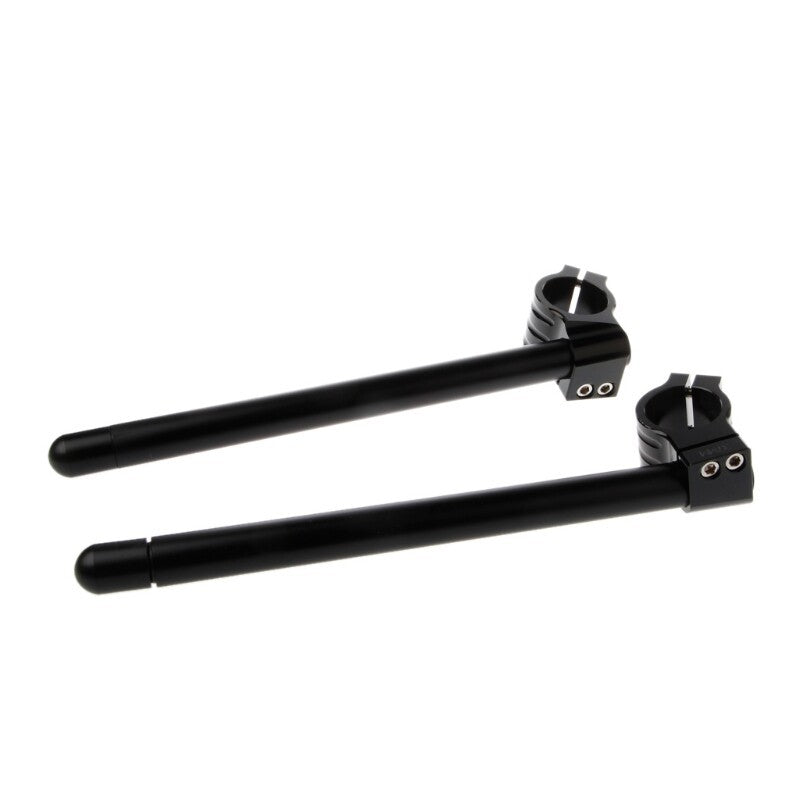 A pair 31-51mm Motorcycle Clip on Ons Fork Regular Handle Bars black/silver