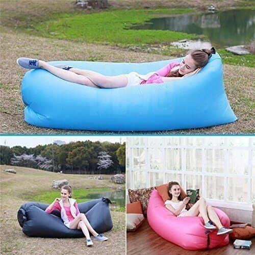 Lazy Outdoor Inflatable Sofa Air Bed Lounger Sofa Sack Hangout Camping Beach Bag