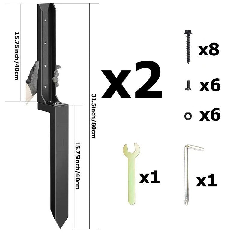 2PCS Heavy Duty Fence Post Anchor Repair Kit Support Stakes Steel Ground Spike