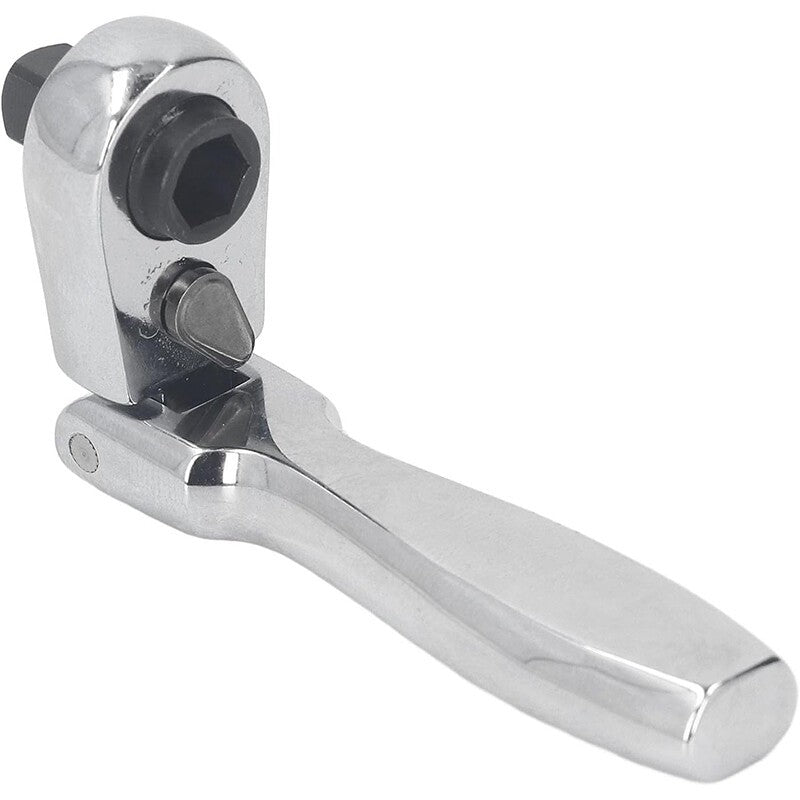 1/4" Drive Ratchet Handle Socket Wrench 72 Tooth Flexi Head Stubby 93mm Flattop