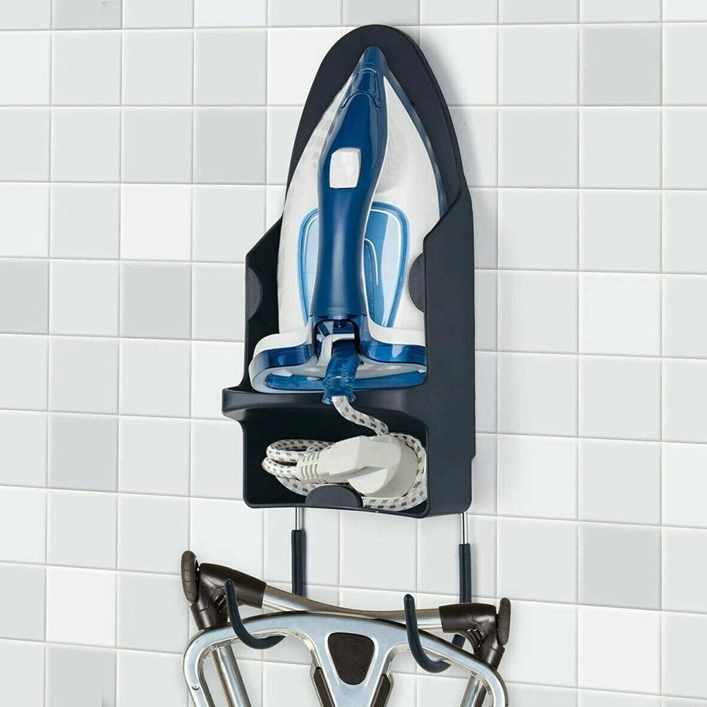 Wall & Door Mount Ironing Board Holder Cupboard Storage Hanger Rack Black/White
