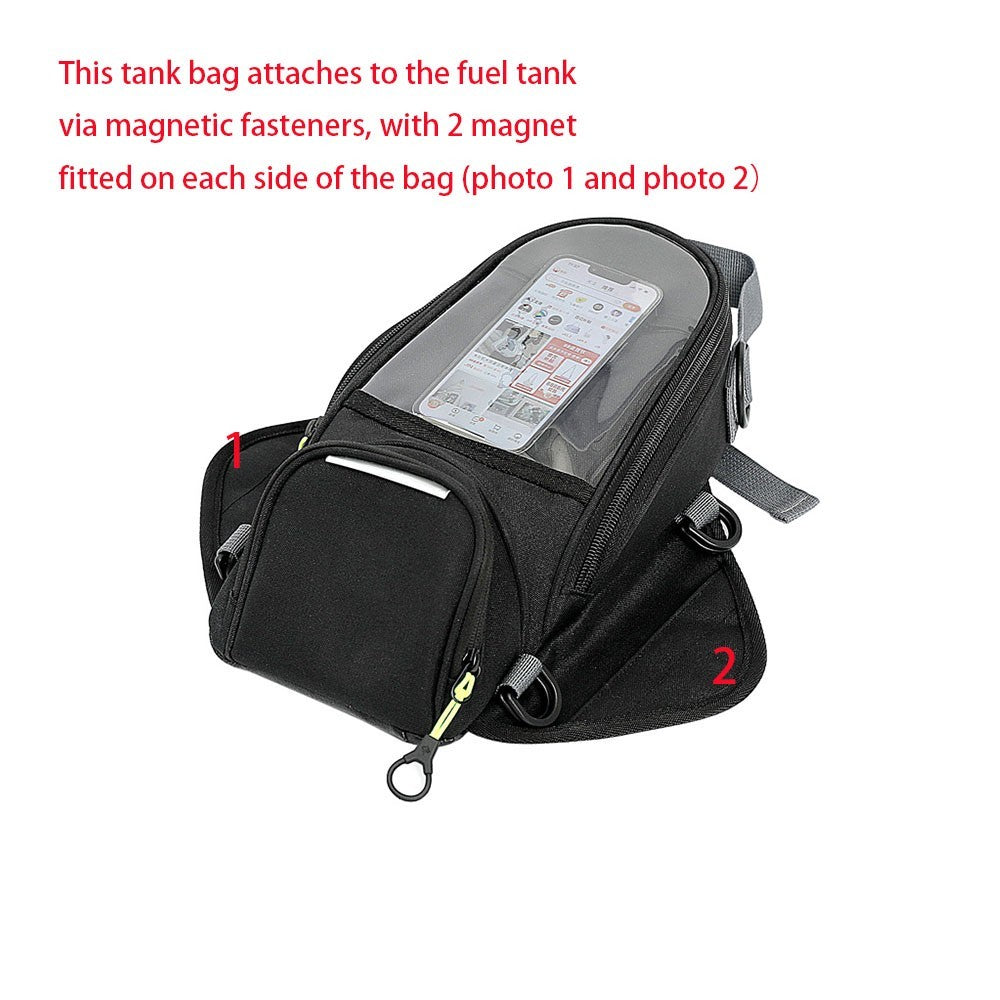 Waterproof Motor Tank Bag Black Oil Fuel Tank Magnetic Motorbike Motorcycle Bag