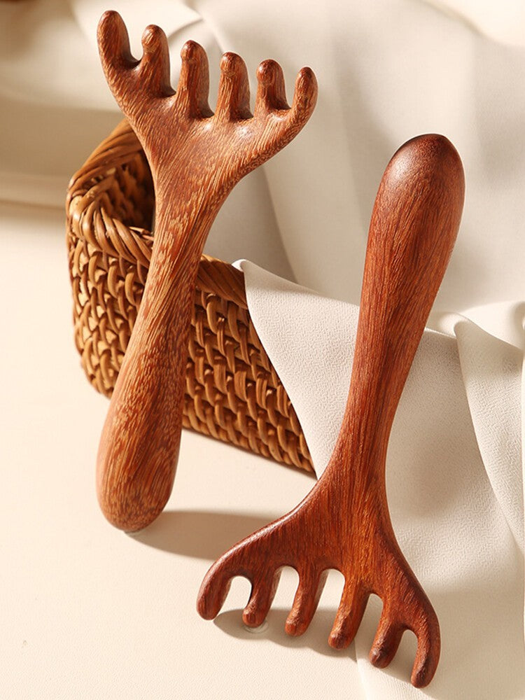 Sandalwood Acupressure Face Body Massage Comb - Scalp Relaxation Therapy Tool