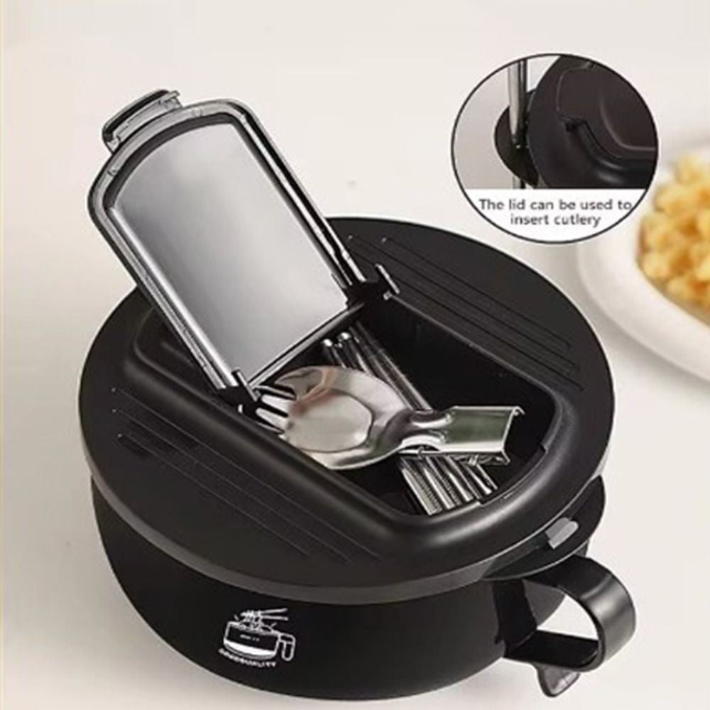 Instant Noodle Bowl with Chopsticks and Fork Stainless Steel Ramen Bowl 1300ml