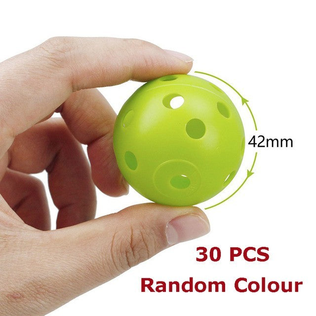 30pcs 42mm Mixed Golf Practice Balls Plastic Airflow Hollow Swing Training Balls