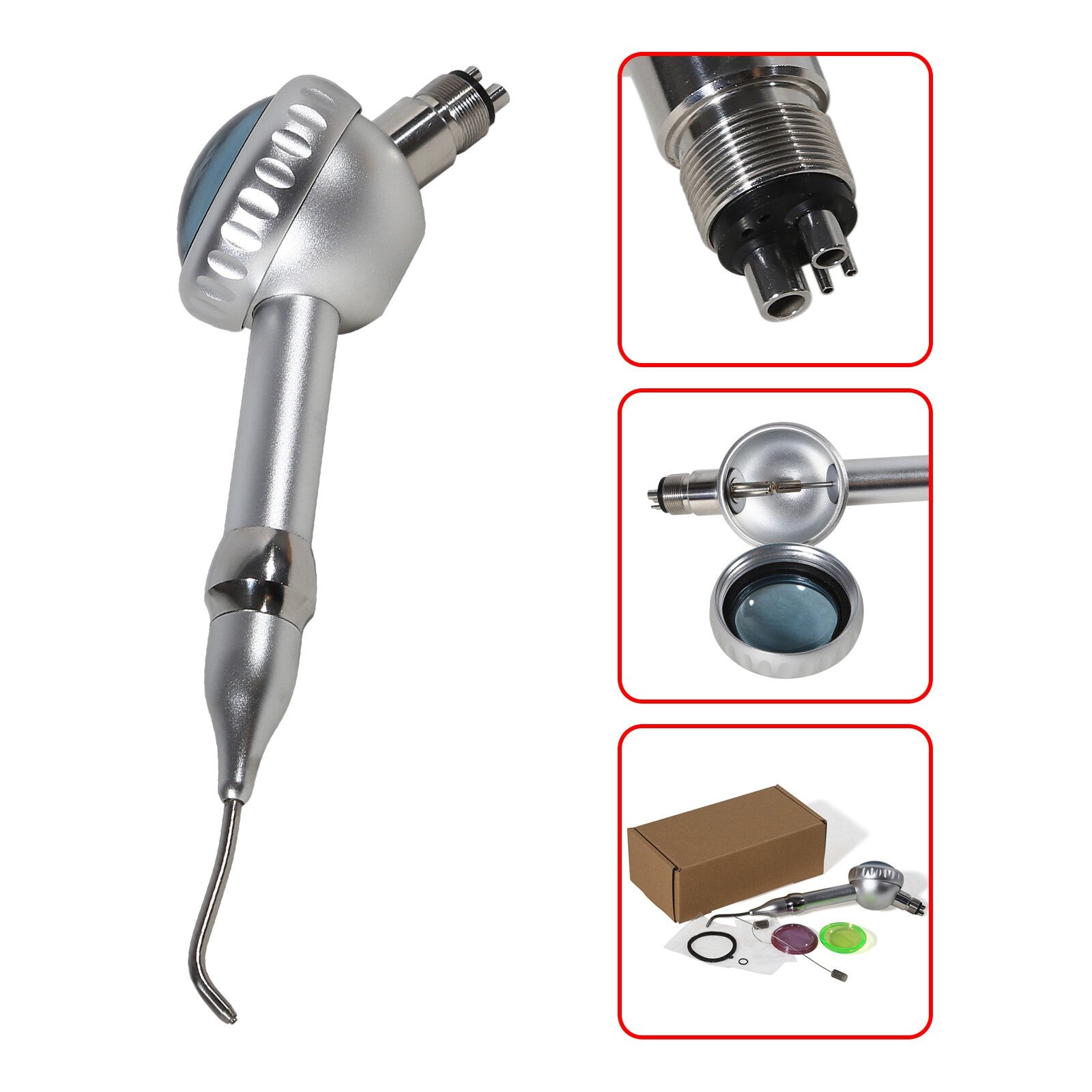 Dental Teeth Polishing 4 Holes Polisher Handpiece Hygiene Air Flow Prophy Jet