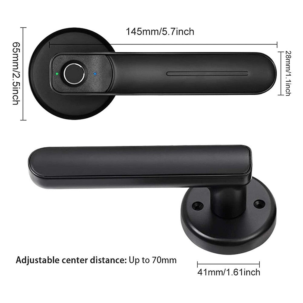 Smart Fingerprint Electronic Door Lock Security Biometric Door Handle with 2Keys