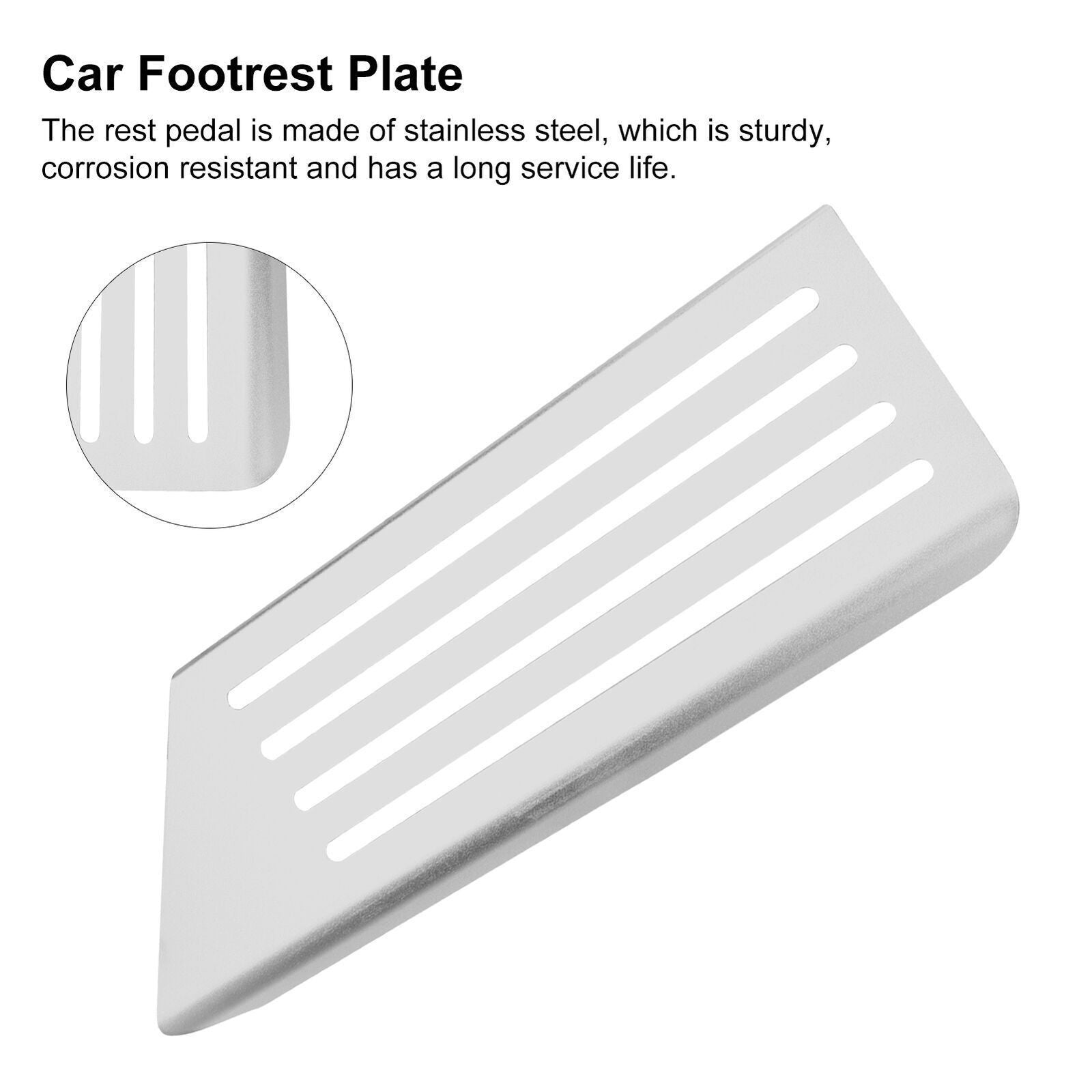Car Foot Rest Pedal Car Footrest Plate Stainless Steel Car Footrest Pad