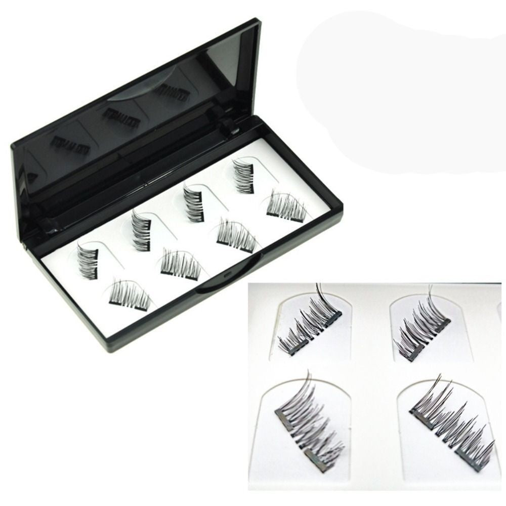 Magnetic Eyelashes No Glue Half Eye 2 Magnets Reusable Eyelashes with Tweezers