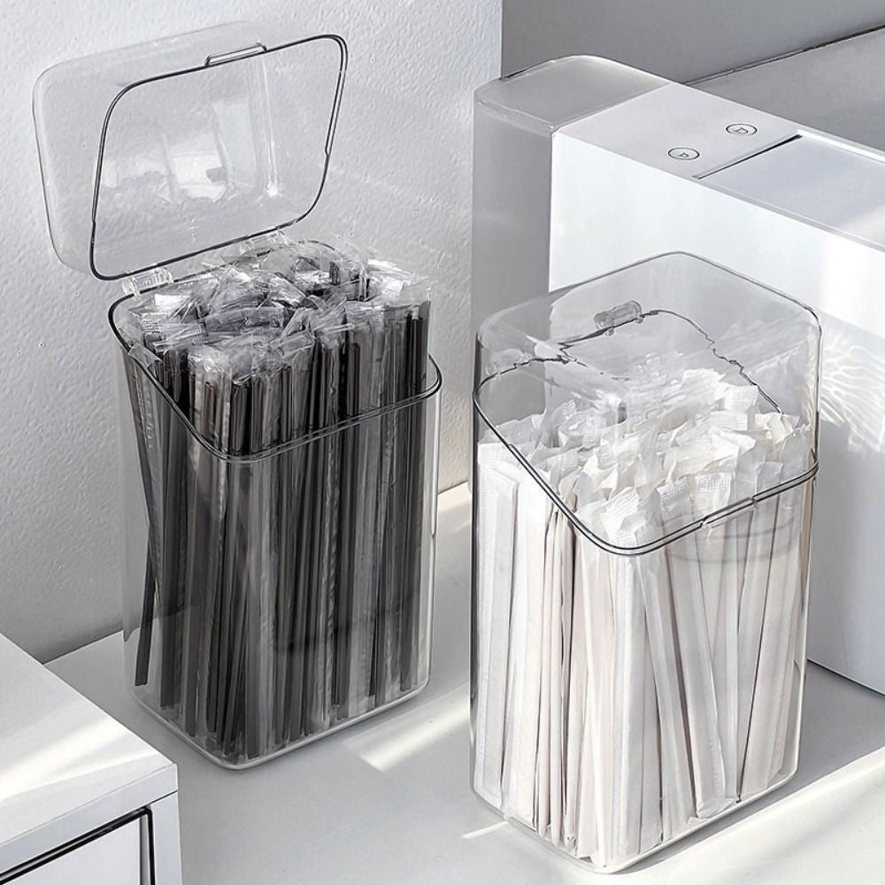 Straw Organizer Plastic Container Bottle Drinking Straw Holder Straw Dispenser