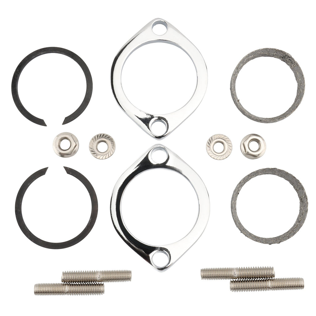 For Harley Big Twin Exhaust Flange Install Kit Pair Flanges Gaskets Washers Nuts