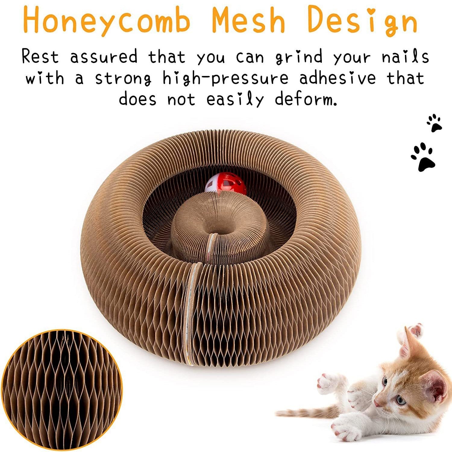 1-3 Pack Kitty Kurlz Cat Accordion Toy Magic Organ Cat Scratching Board Toy Ball