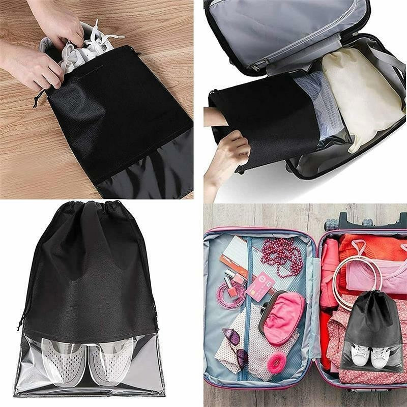 Large Portable Shoes Bag Travel Storage Pouch Drawstring Dust Bags Non-woven