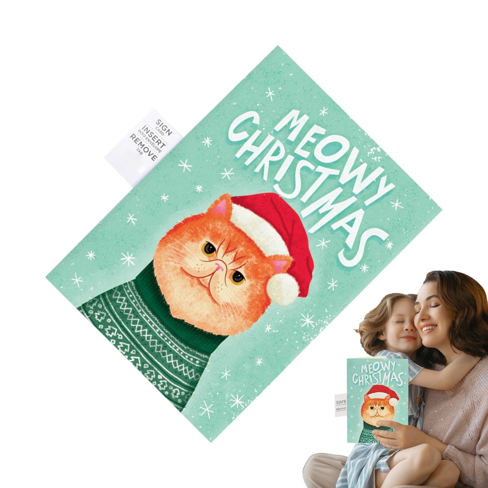 Endless Meowy Christmas With Glitter Endless Meow Christmas Voice Greeting Card