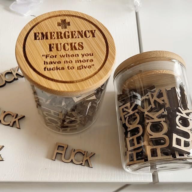Emergency Fu*k jar- Funny Give a Fu*k jar, Jar of Fu*ks Gift Jar