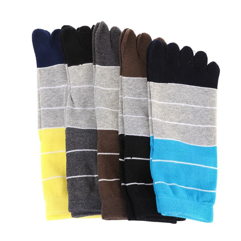5 pairs Men's Cotton Five Finger Toe Socks Breathable Comfort Thermal Size 7-11