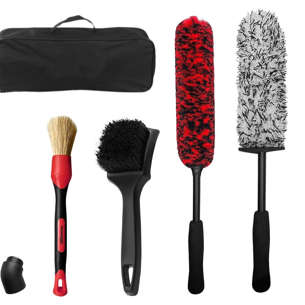4x Microfiber Wheel Cleaner Brush Bendable Tire Brush Wheel Cleaning Tool Kit