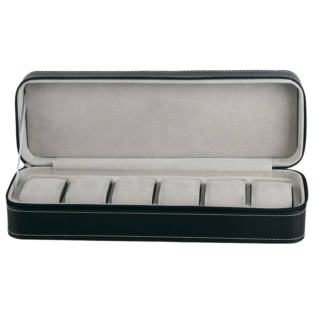 6 Grids Watch Display Storage Case Jewelry Collection Organizer Box Holder UK