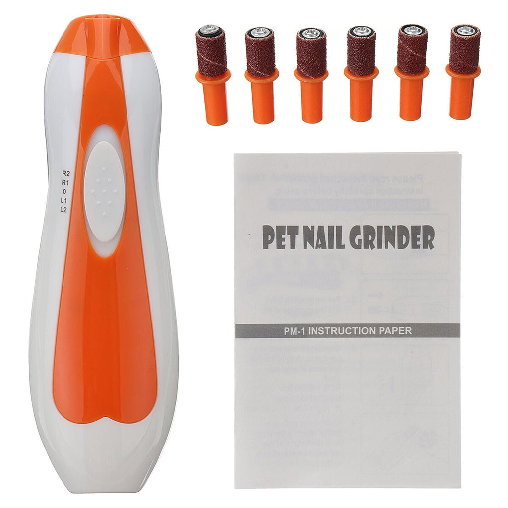 6 IN 1 Electric Dog Pet Nail Grinder Cat Claw Paw Toe Clipper Trimmer Grooming